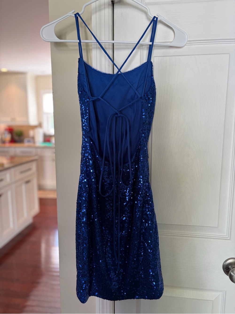 Women's Royal Blue Sequin Slip Dress